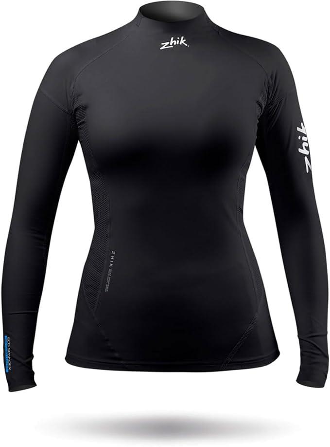Zhik Womens Long Sleeve Spandex Rash Vest Top - Black