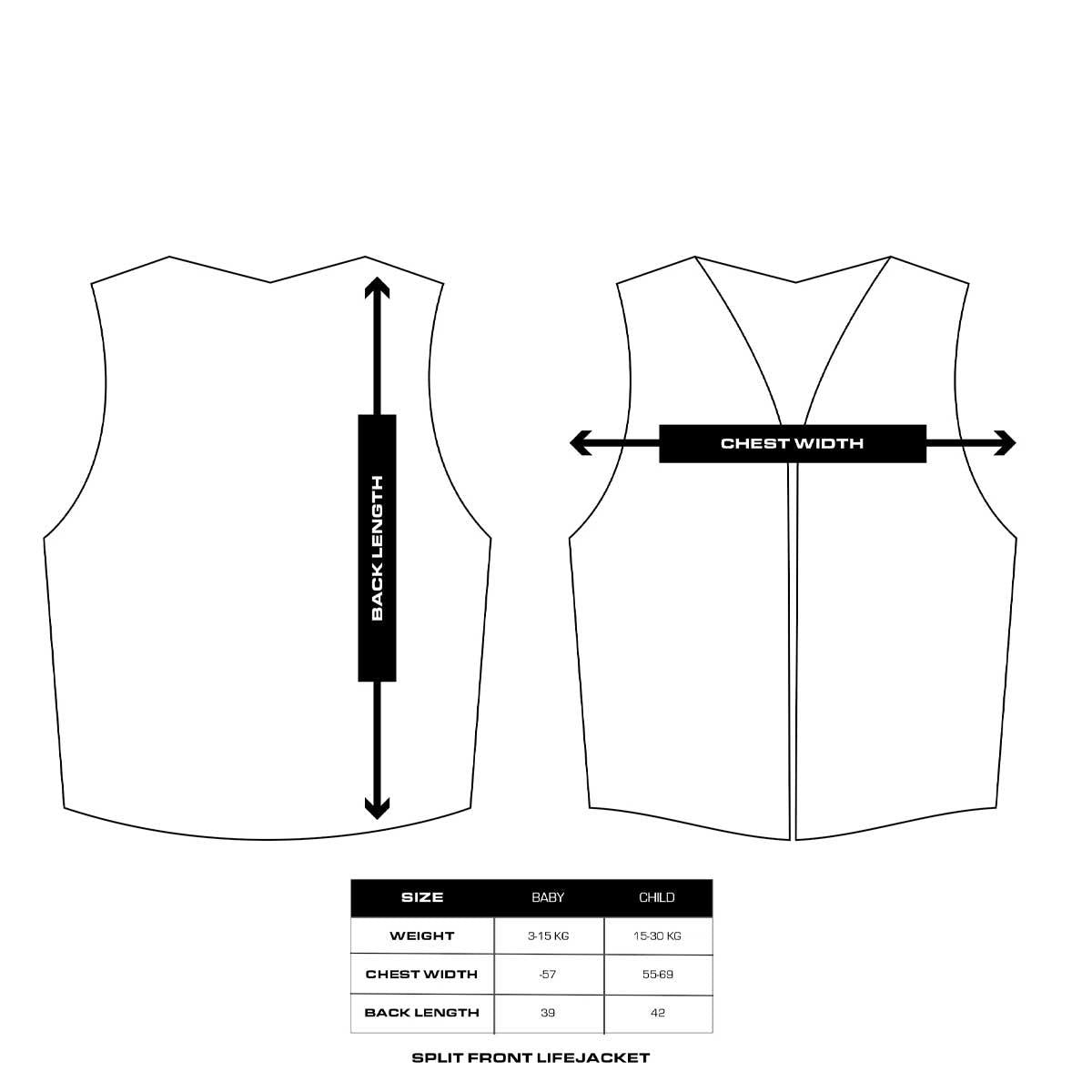 Baltic Toddler Split Front Lifejacket 15- 30kg Yellow