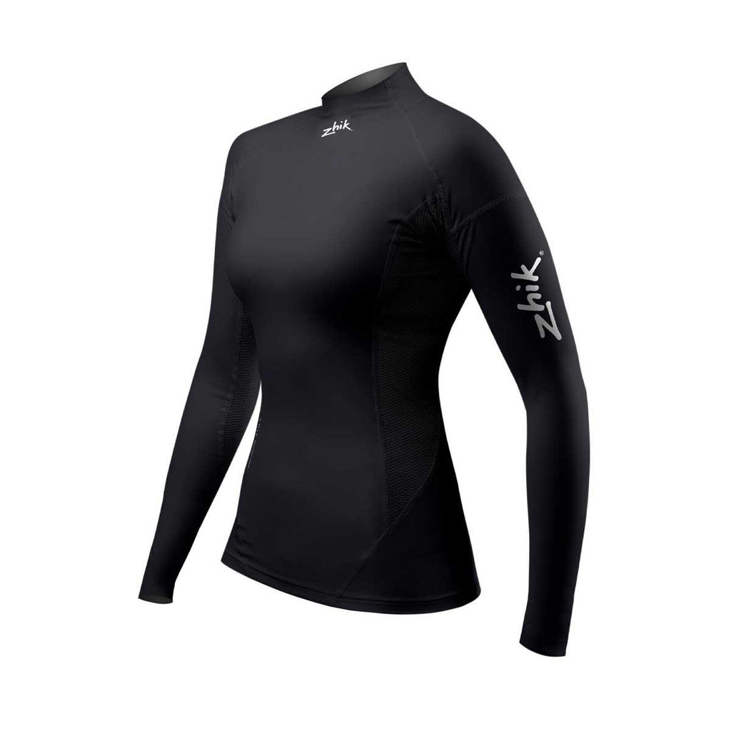 Zhik Womens Long Sleeve Spandex Rash Vest Top - Black
