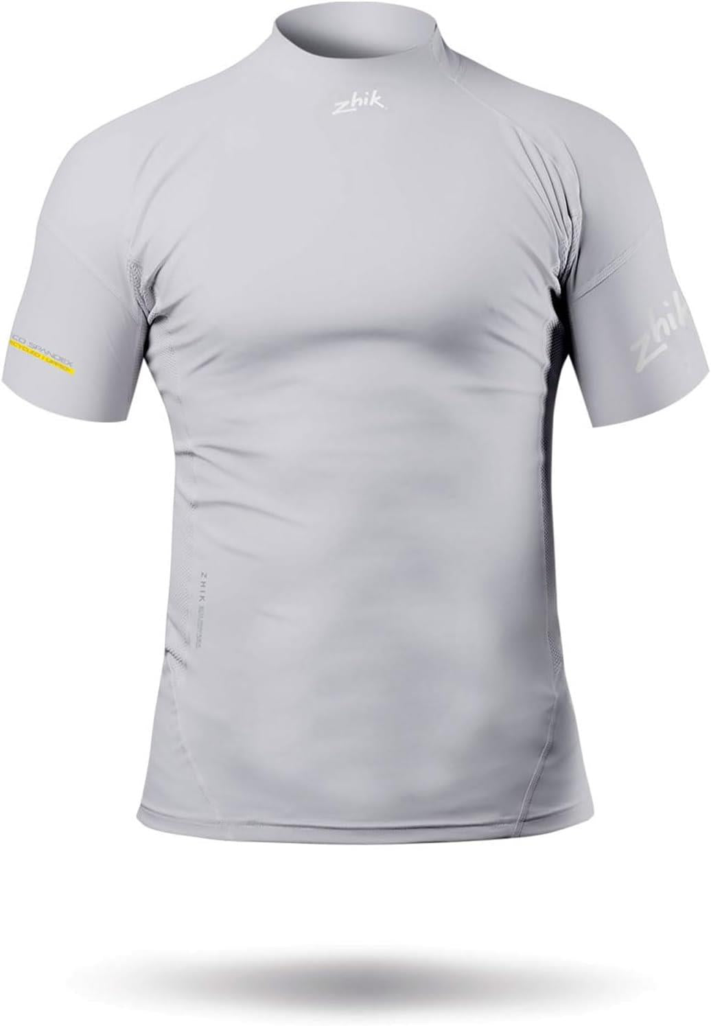 Zhik Mens Short Sleeve Spandex Rash Vest Top - Platinum