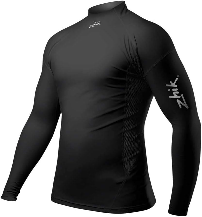 Zhik Mens Long Sleeve Spandex Rash Vest Top - Black