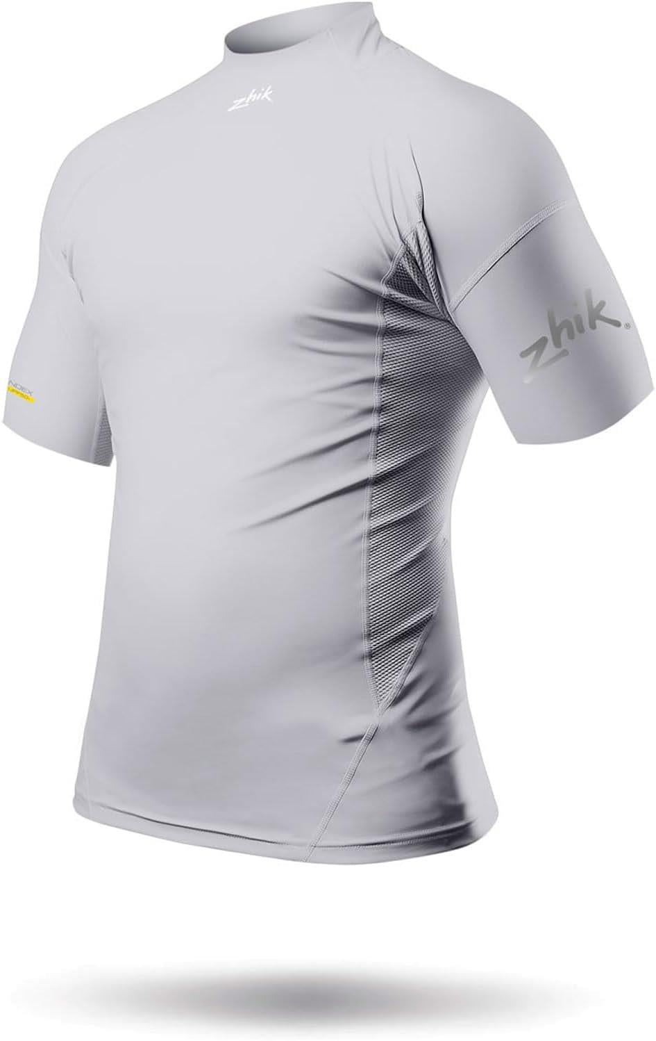 Zhik Mens Short Sleeve Spandex Rash Vest Top - Platinum