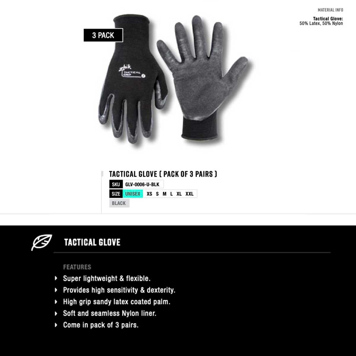 Zhik Tactical Sailing Glove - Pack of 3