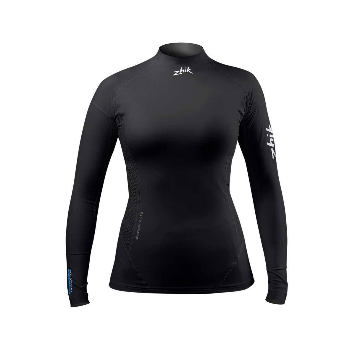 Zhik Womens Long Sleeve Spandex Rash Vest Top - Black