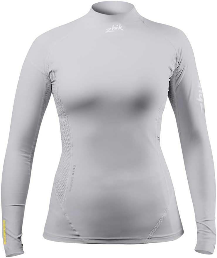 Zhik Womens Long Sleeve Spandex Rash Vest Top - Platinum