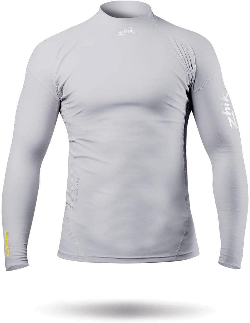 Zhik Mens Long Sleeve Spandex Rash Vest Top - Platinum