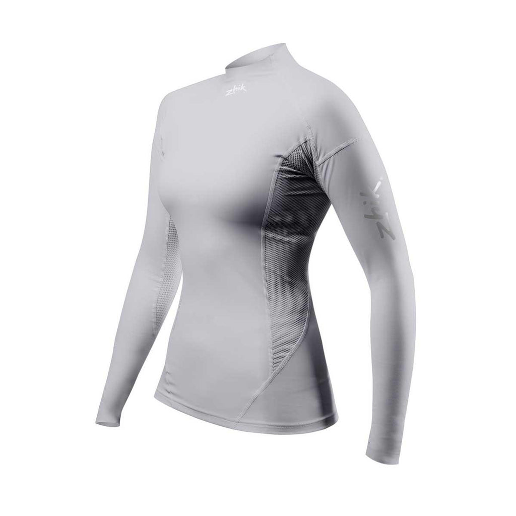Zhik Womens Long Sleeve Spandex Rash Vest Top - Platinum