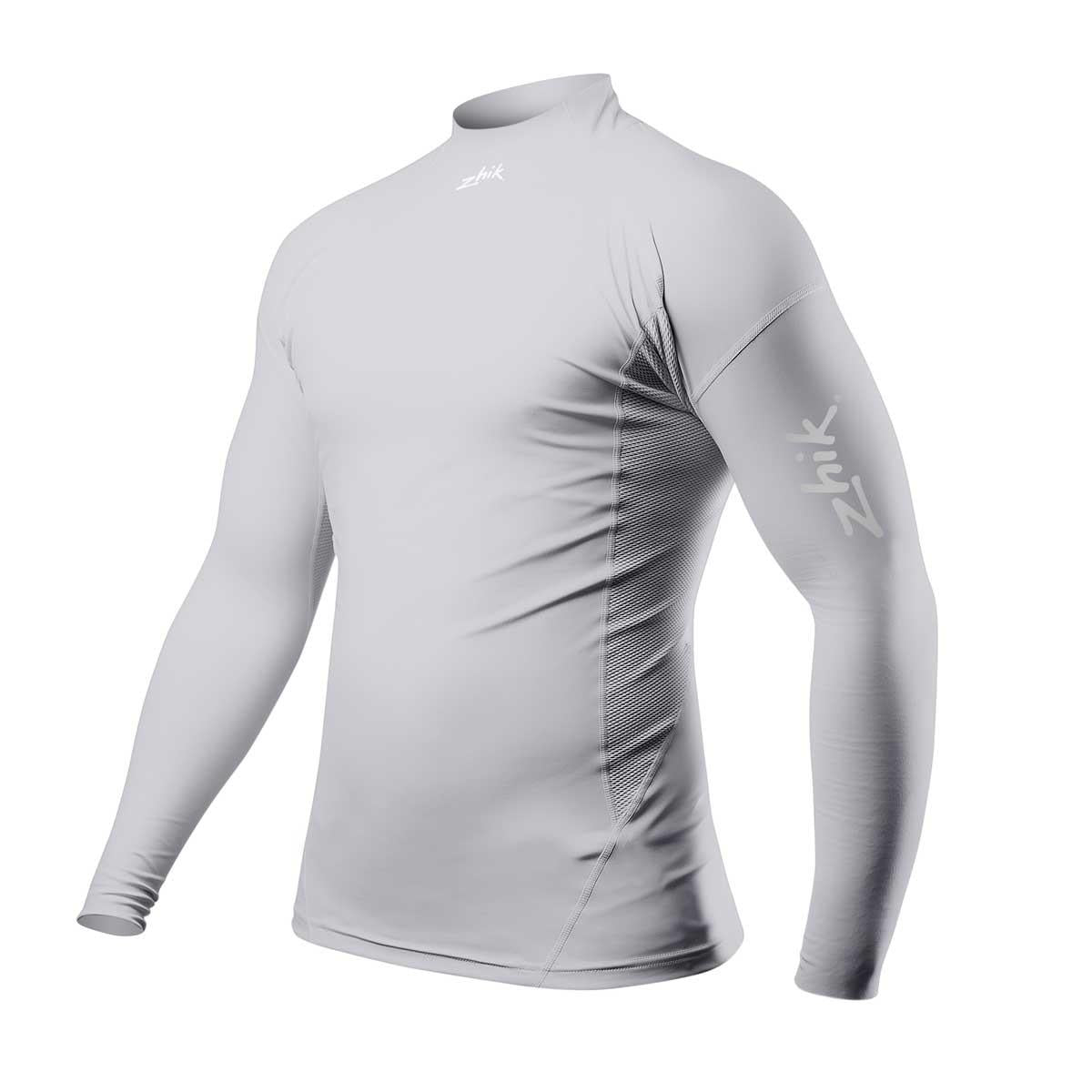 Zhik Mens Long Sleeve Spandex Rash Vest Top - Platinum