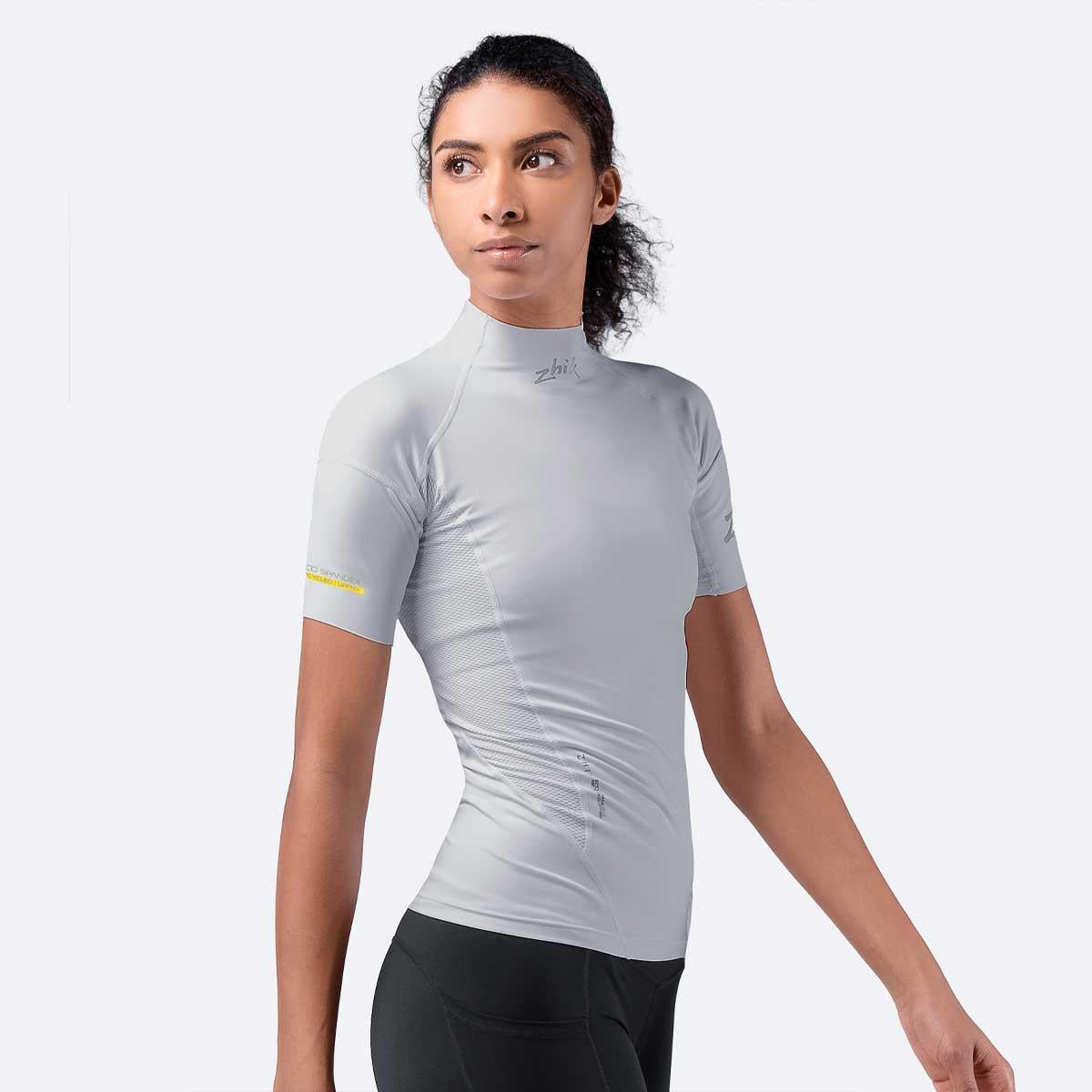 Zhik Womens Short Sleeve Spandex Rash Vest Top - Platinum