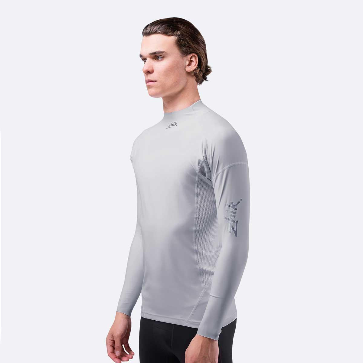 Zhik Mens Long Sleeve Spandex Rash Vest Top - Platinum